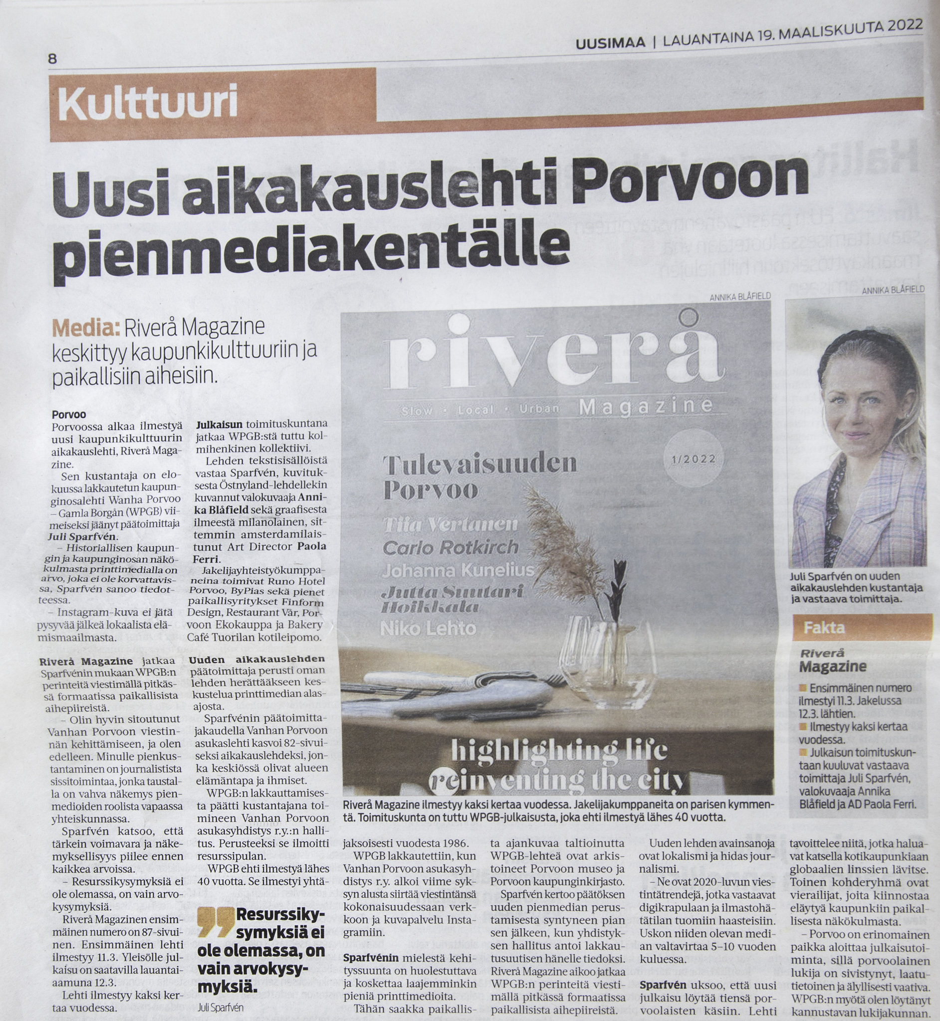 Riverå Magazine Uusimaa 